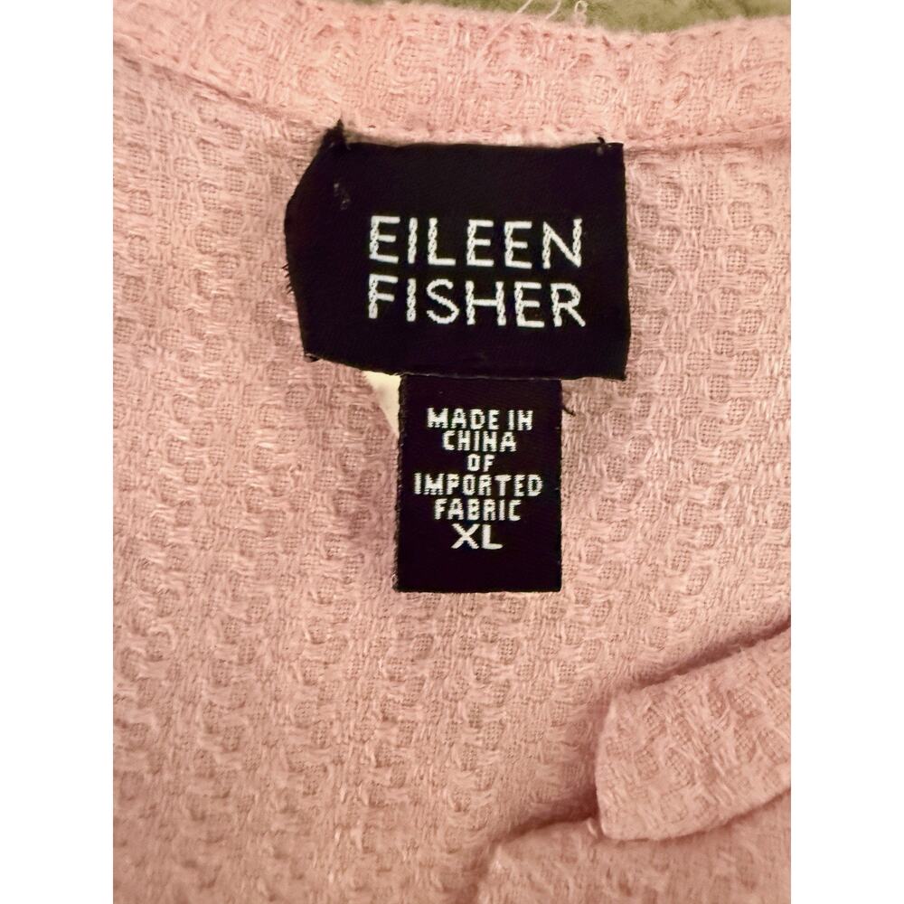 Eileen Fisher Light Dusty Pink Linen Textured Waffle Jacket Top Elegant Size XL - Picture 3 of 7